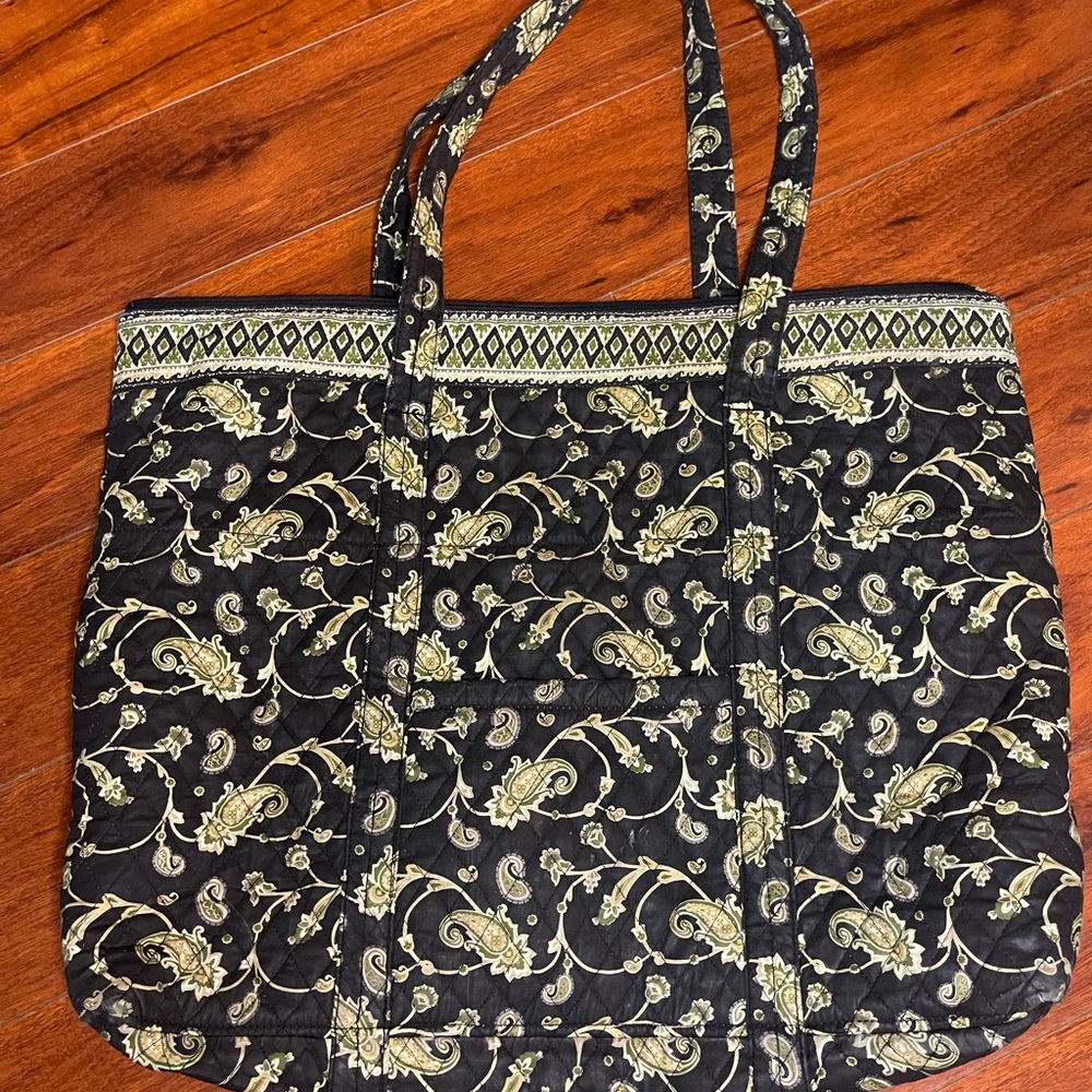 Americana by Sharif | Vintage 1980’s Elegant Black and Cream Tote Bag